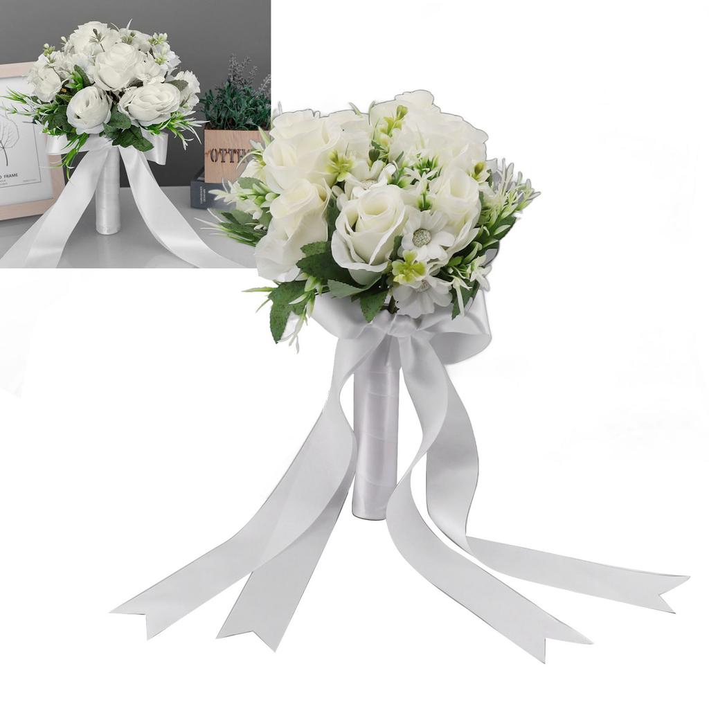 Wedding Bouquets Flower Hand Bouquet Silk Artificial Fake Flowers for   Wedding Party and