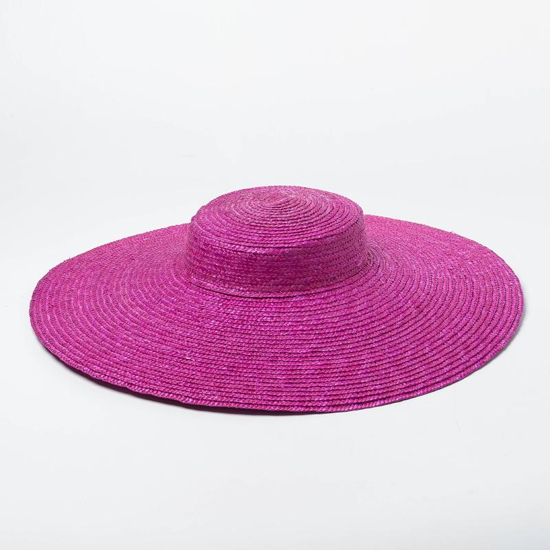 European and American Simple, Fashionable and Meticulous Straw, Light Flat-top Straw Hat, Sun Protection and Sunshade, Beach Big-brimmed Straw Hat,