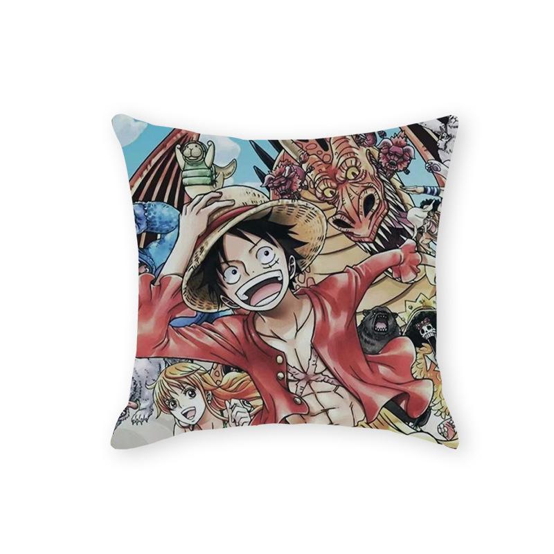 One Piece Anime Plush Pillow - Soft Cartoon Cushion for Sofa or Living Room