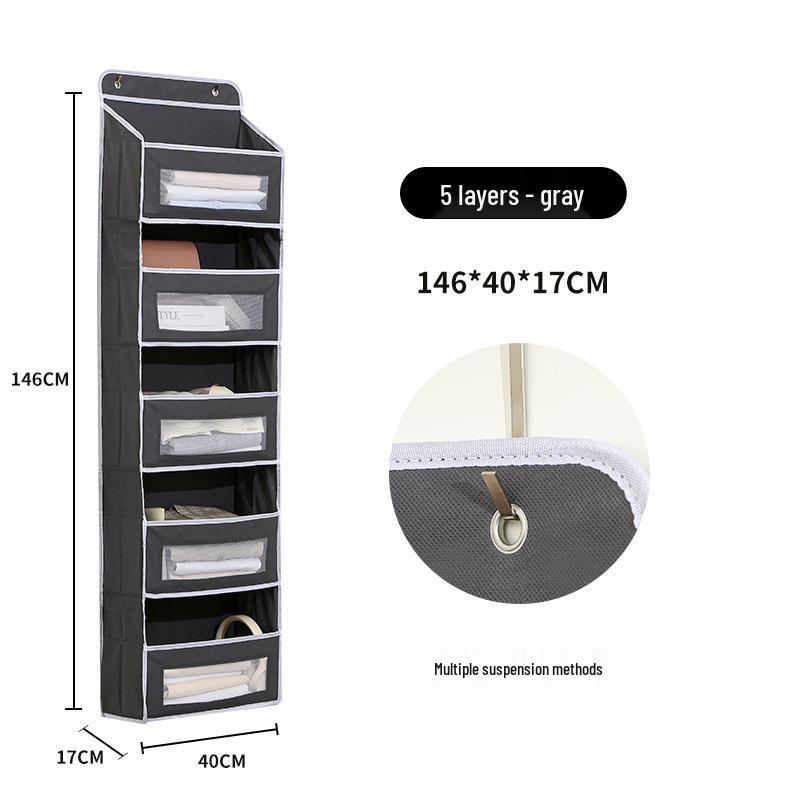 Wall-Mounted Fabric Hanging Organizer with Pockets - Essential Over-the-Door Storage for Dorms and Homes