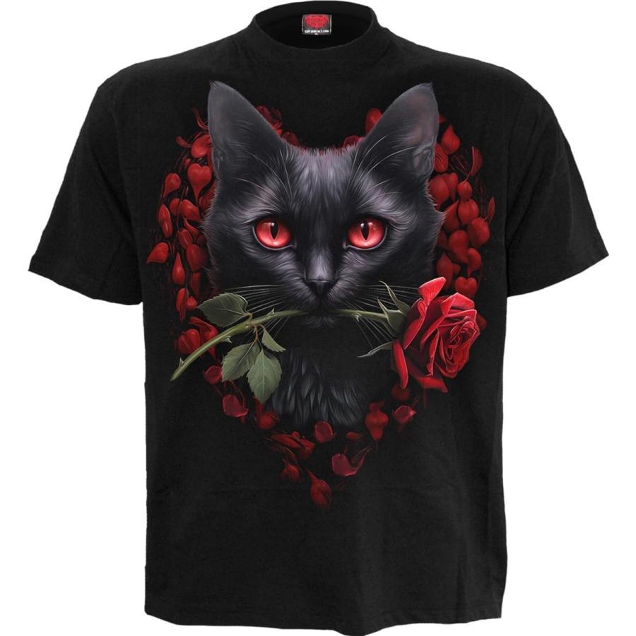 Spiral - Cat s Love - Front Print T-Shirt Black S