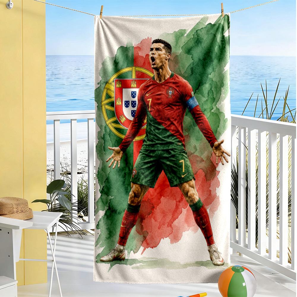 Ronaldo's Real Madrid Legacy Beach Towel Quick-Dry Soft Microfiber Comfortable Lightweight Suitable for Swimming, Gym, Camping, Yoga Vacation