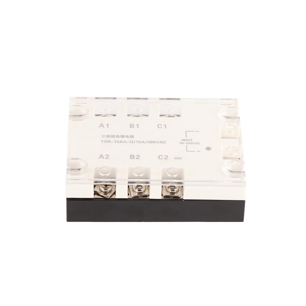 3 Phase Solid State Relay Fast Switching Speed Noise Free AC To AC SSR 90‑250VAC To 24‑480VAC TSR 15AA H (15A)