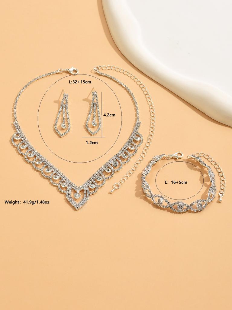 4 Pieces of Women's Claw Chain Hollow Earrings Necklace Bracelet Jewelry Set Wedding Banquet Party Holiday Gifts