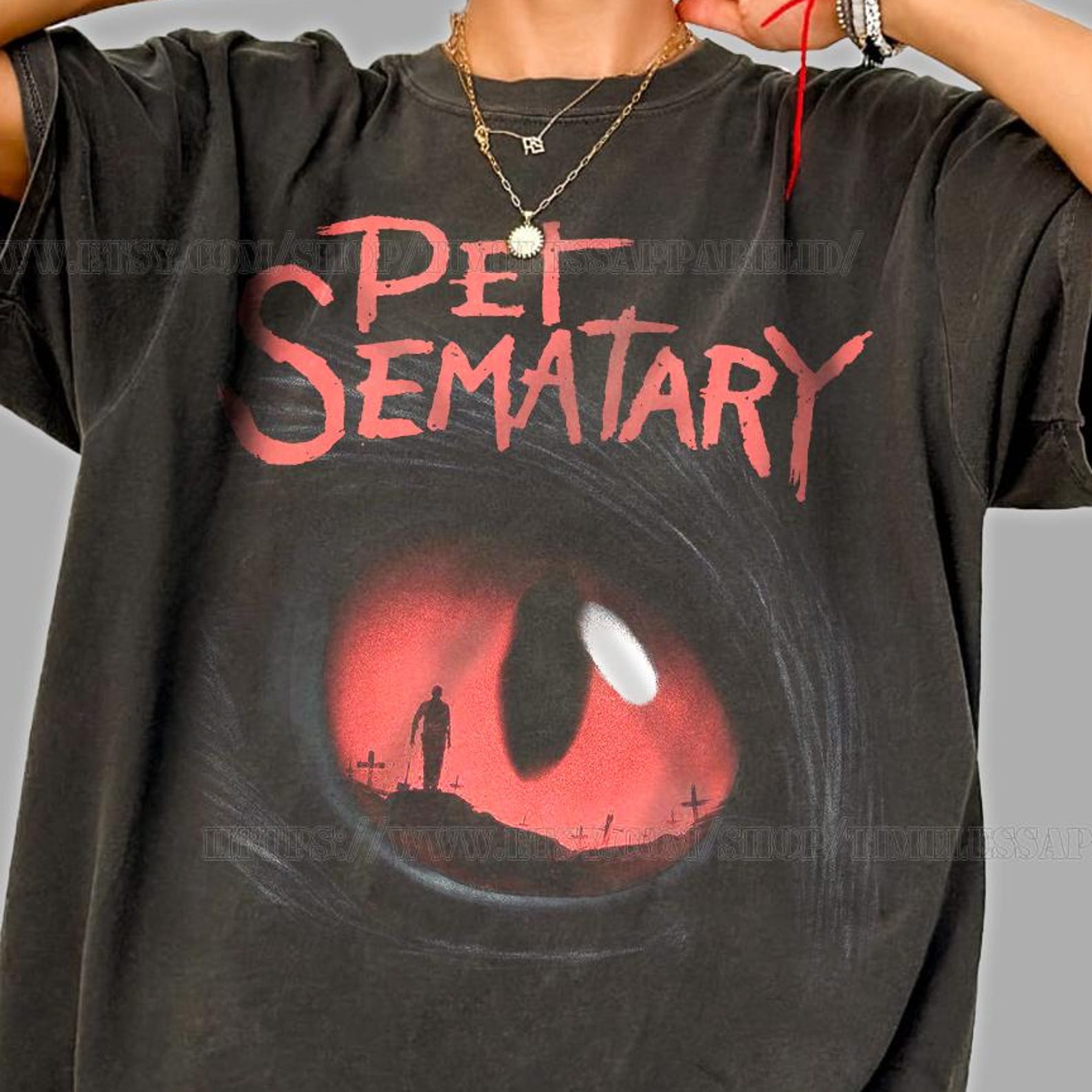 Pet Sematary Shirt, Stephen King Horror Tee, Vintage Horror Movie T-Shirt, Scary Cat Eye Graphic Tee, Halloween Horror Fan Gift, Retro Tee XL