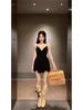 Elegant Petite Backless Halter V-Neck Little Black Dress - Hepburn Style