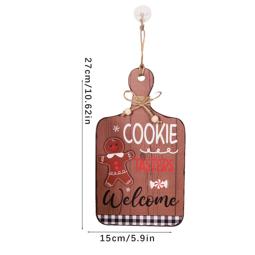 

Рождественские деревянные украшения в виде пряничного человечка, декор для рождественской елки, рождественские подвески из пряничного теста, табличка «Добро пожаловать» для входной двери