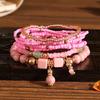 European American Fashion Bohemian Layered Beaded Bracelets Elastic Ethnic Bracelets for Women Female Bangle Bracelet