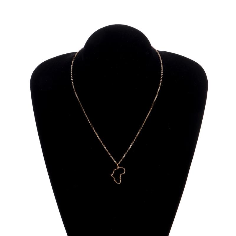 Collier à breloques carte de l'afrique, bijoux, pendentif drapeau creux, chaîne de clavicule, ethnique traditionnelle, carte de l'afrique, bijoux cadeau unisexe