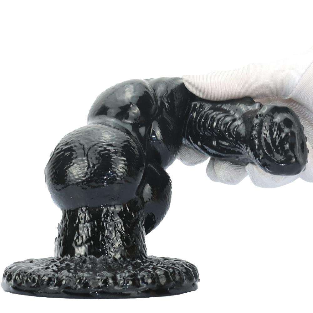 Realistic Canine Penis with Balls Dildo - Extra Long Depth Play for Women, SM Roleplay Toy, Anal Plug with Dual Testicles, Fantasy Adult Toy