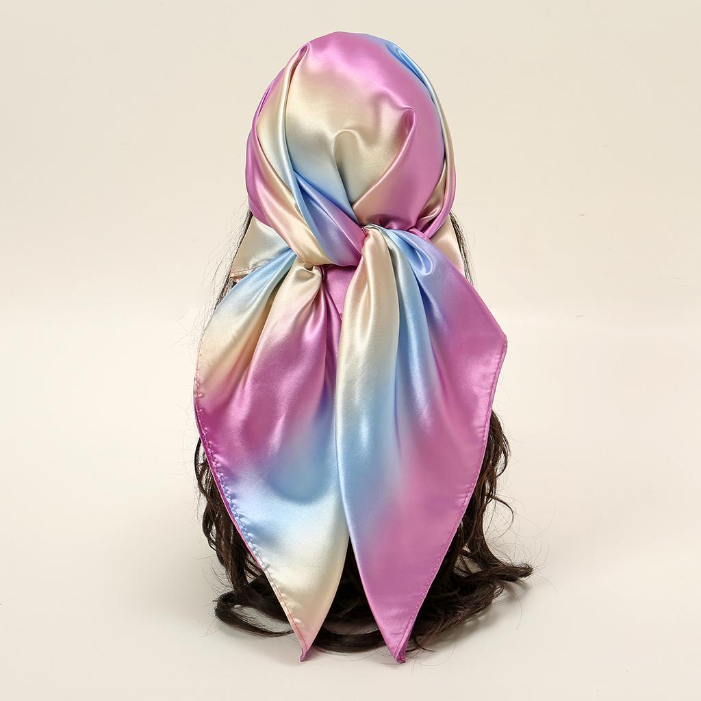 New Palestine Scarf Keffiyeh Women Printed Square Scarf Muslim Hijab Satin Silk Handkerchief Bandanna Muffler Headscarf Wraps