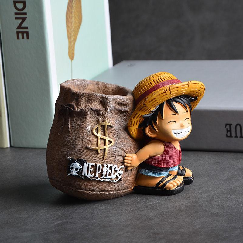 One Piece Monkey D Luffy Resin Pen Holder With Cartoon Style For Graduation And Gift Giving