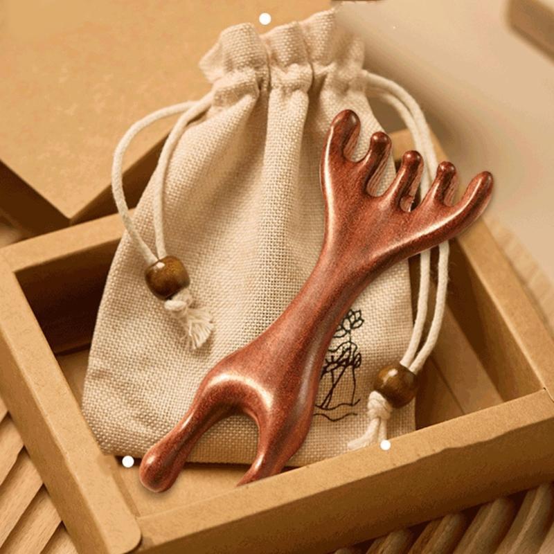 Handmade Sandwood Hair Comb And Face Massager Wide Tooth Comb For Scalp Health And Relaxation
