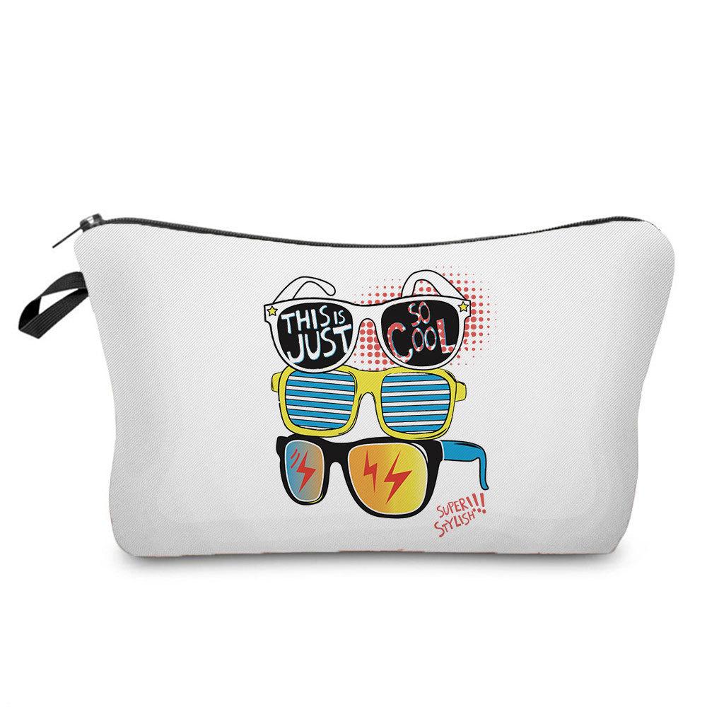 Women Cartoon English Alphabet Print Cosmetic Bag Toiletries Organize Travel Storage Case 6707 KTB