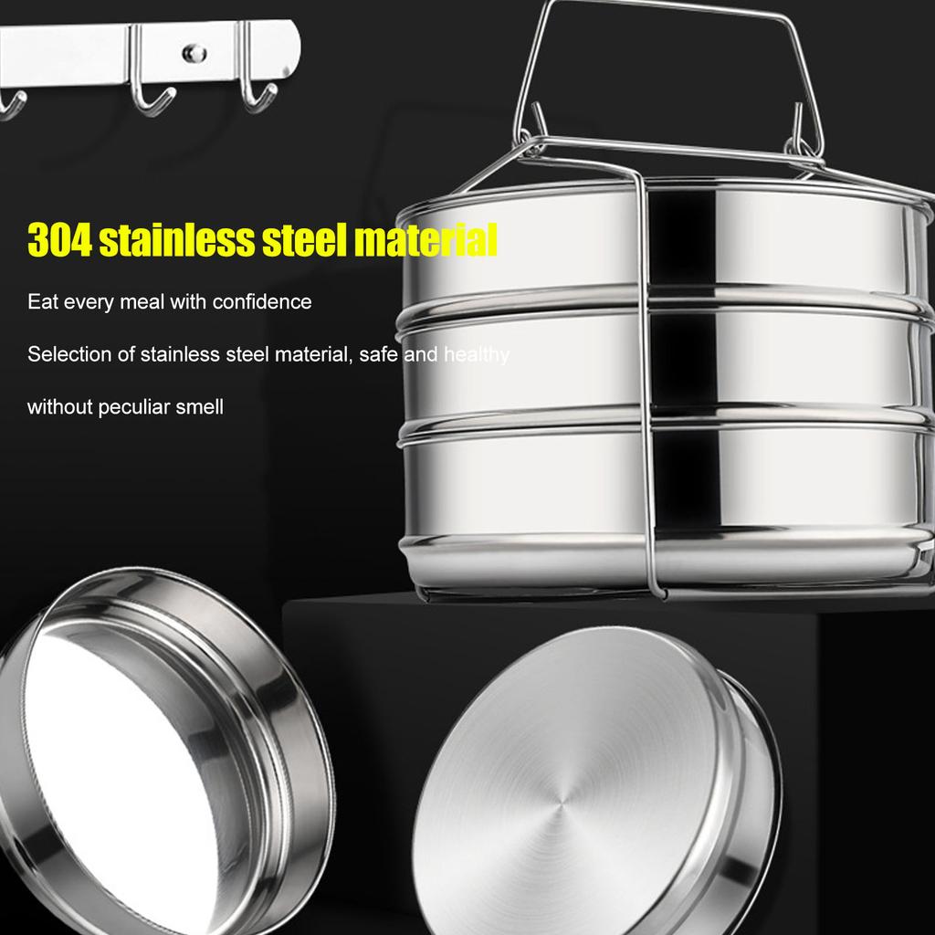 304 Edelstahl 2-stöckiger stapelbarer Dampfkochtopf mit Deckel für die Küchenkoch und zum Dämpfen