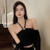 Korean Solid Color Halter Sweet Slim Vest Camis Sexy Exposed Navel Camisole Crop Top Tanks