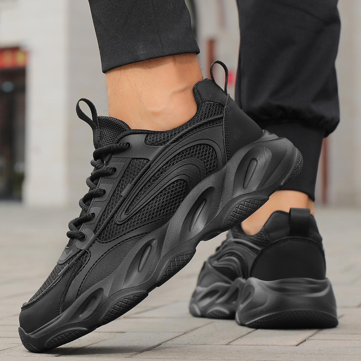 

Autumn men s shoes new breathable mesh running shoes men s trend versatile non-slip thick-soled sports casual dad shoes men 45