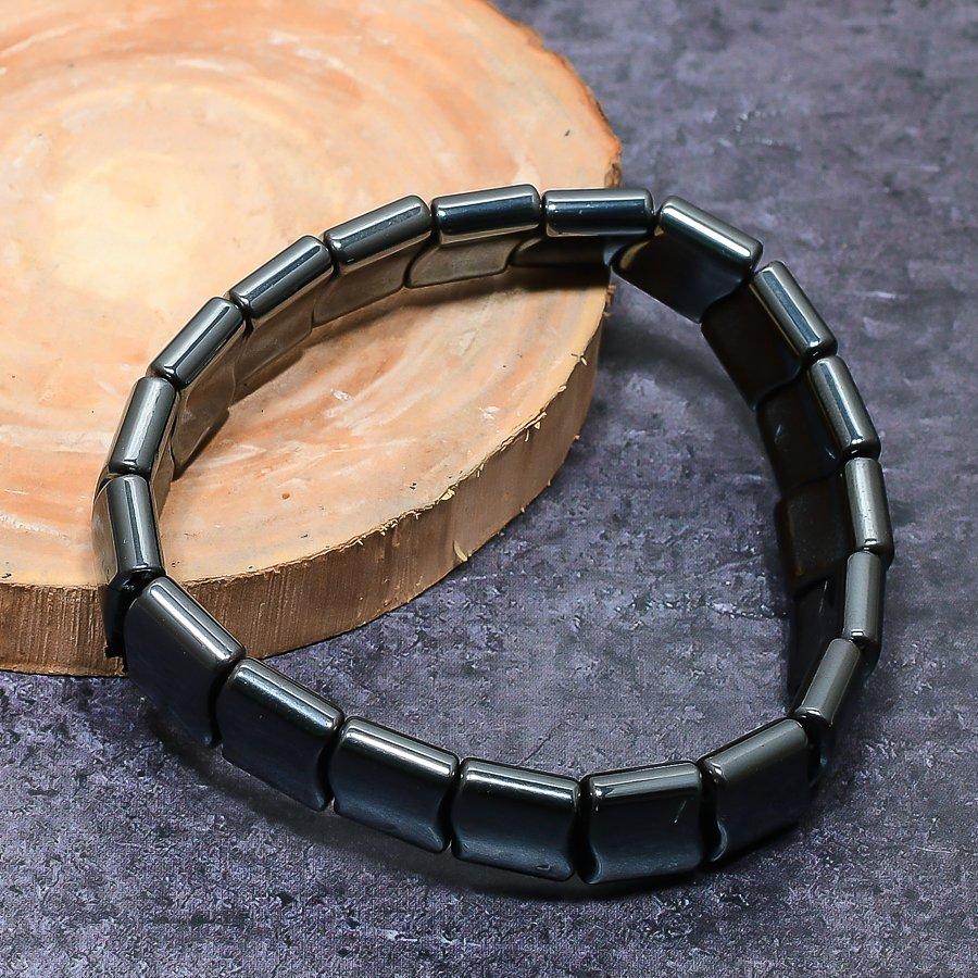 Bracciale Fatto a Mano in Ematite Naturale Regolabile ETC-9680