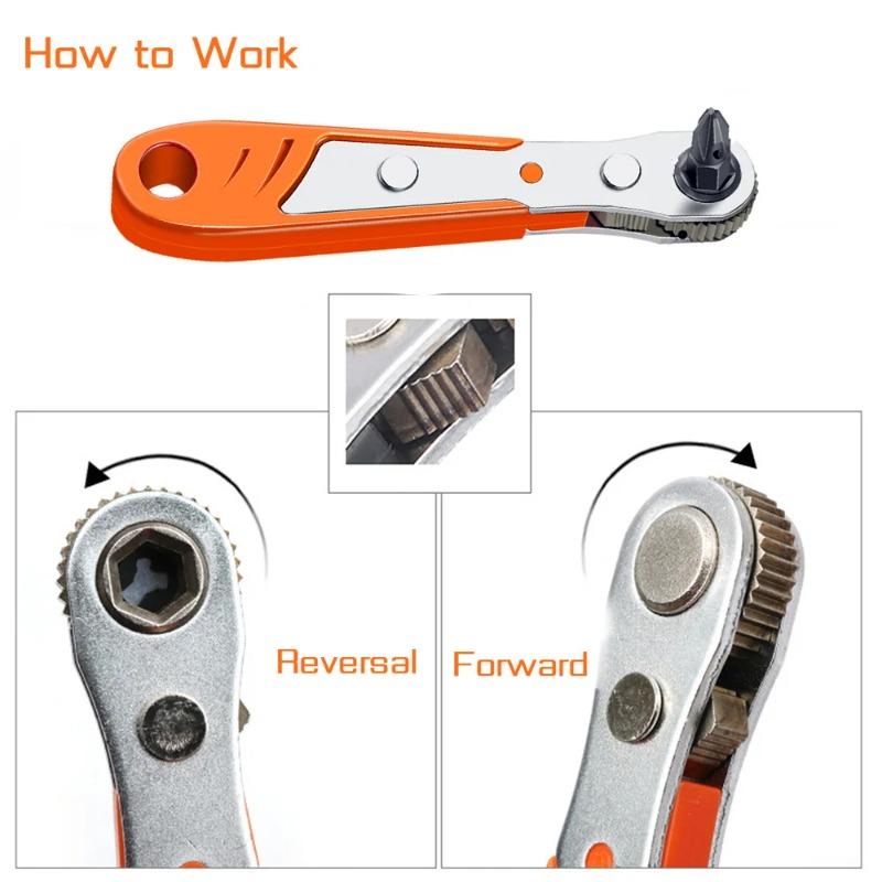 SenNan Hex Ratchet Wrench 1/4" Mini Hex Quick Release Socket Tool Ratchet Repair Spanner Hand Tools Kit Screwdriver Drill Bits