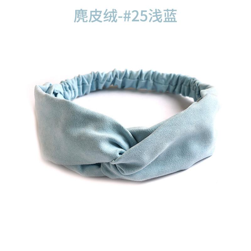 Fashion Women's Pure Color Elastic Knitting Cross Headband for Hair Yoga Sports Face Wash Headband
