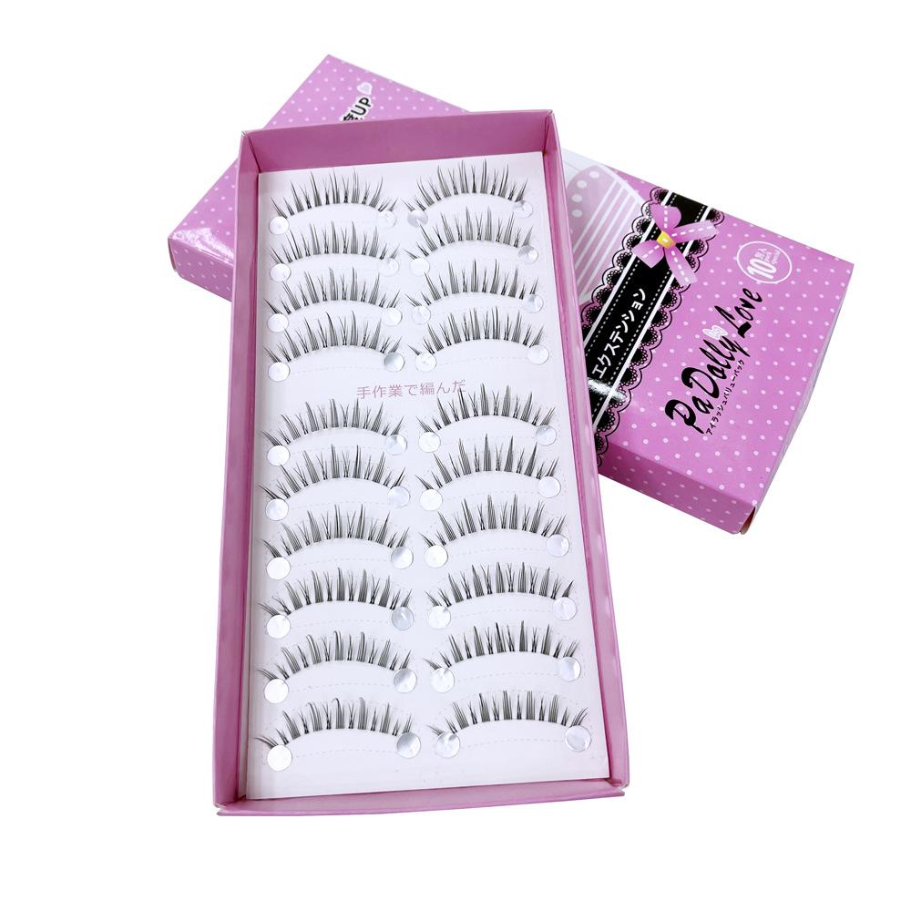 Princess Moon Bridal Makeup Deluxe Pack: 10 Pairs Realistic, Transparent Stem False Eyelashes 11mm