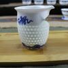 Exquisite 10-Piece Honeycomb Ceramic Kung Fu Tea Set with Teapot, Gaiwan, and Cups In a Gift Box.