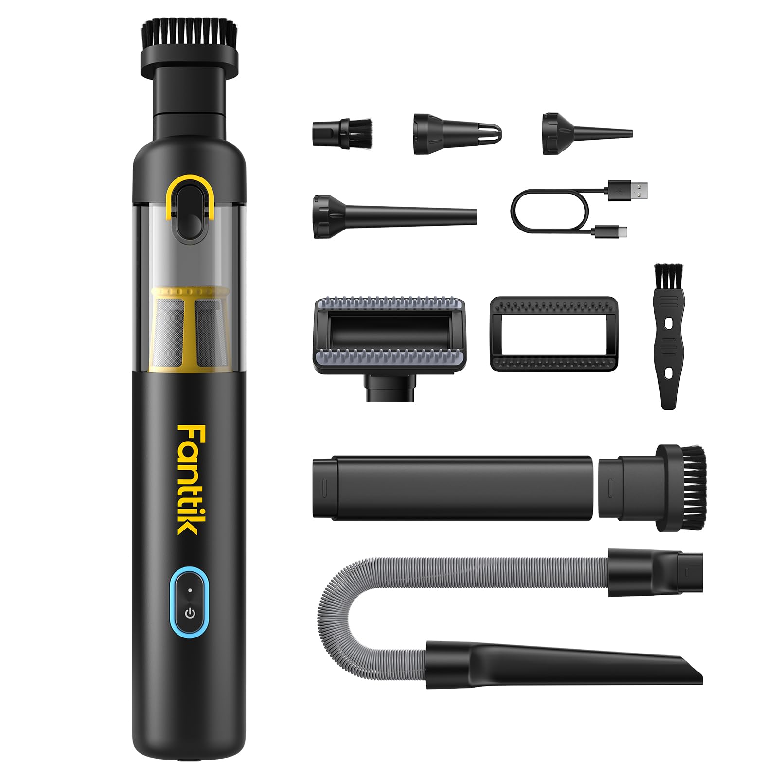 

Ручной автомобильный пылесос Fanttik Slim V8 Apex 19000 Па Мощное всасывание и выдув 40 минут непрерывной быстрой работы для и клавиатуры Очиститель, Всасывание,