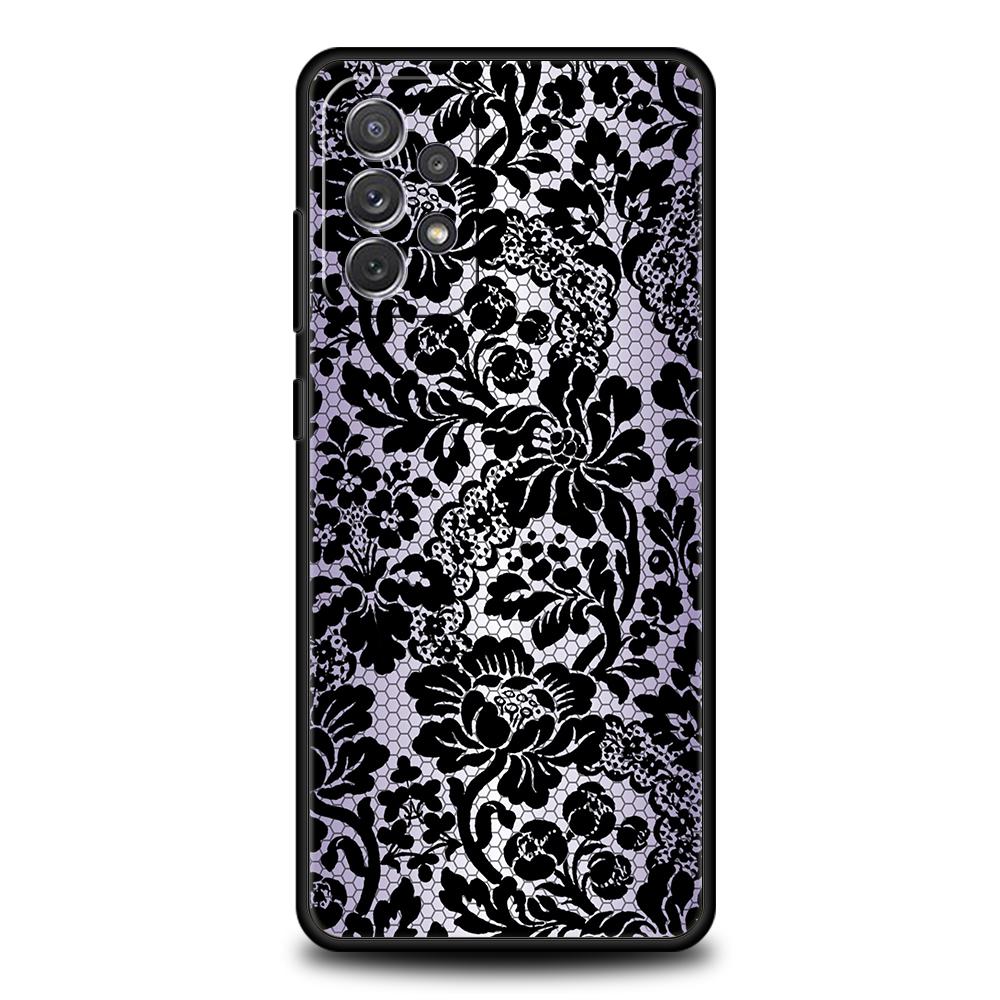 Lace Style Cool Girl Phone Case for Samsung Galaxy A73 A55 A53 A51 A35 A33 A32 A25 A23 A22 A15 A13 A17 A07 5G Soft TPU Shell Bag