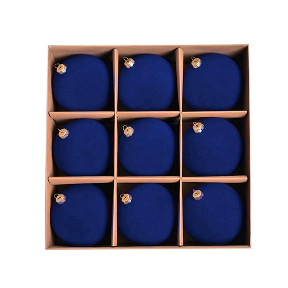 9pcs Flocking Large Size Christmas Balls Xmas Tree Pandent