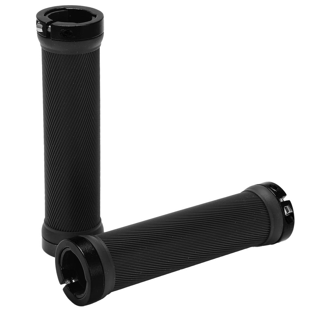 2pcs Bike Grips Rubber Anti Slip Handlebar with Plastic Covers for 22mm Road Mountain Replacement