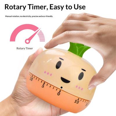 Mechanical Kitchen Timer Adjustable 0-60 Minutes Cartoon Animal Wind Up Manual Countdown Loud Alarm Reminder No Batteries Required Colorful