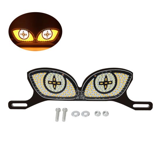 

Motorcycle License Plate Screw Light with Demon Eye Shape Rear Taillights High-Brightness Waterproof Enhanced Night Safety Light for Electric D жёлтый