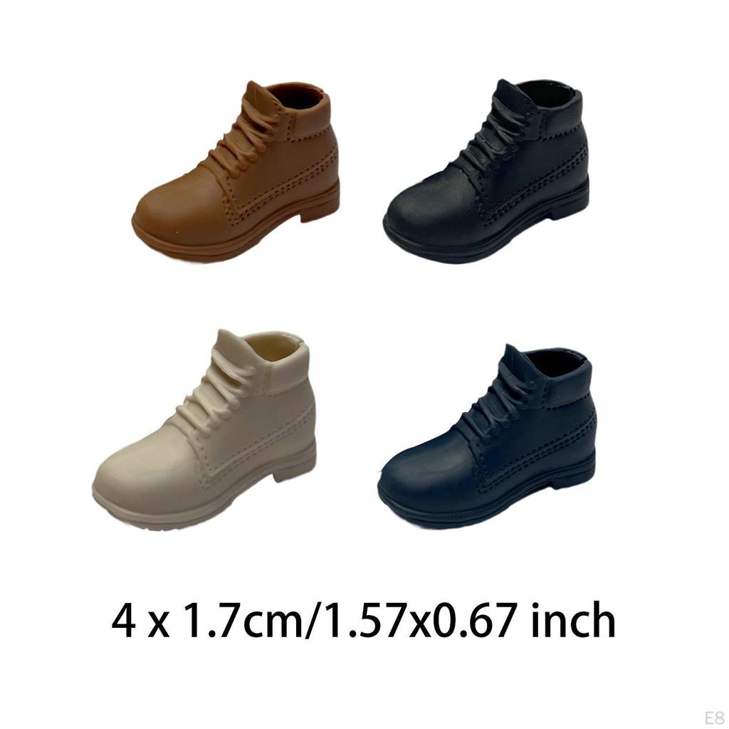 4 Pieces 1/6 Shoes Handmade Toys Fashion Miniature Model for 12in Male Action Figures