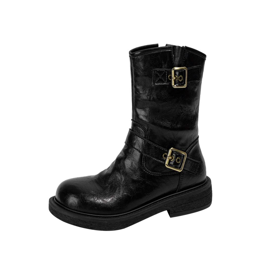 Thick Soled Boots for Women 2026 New Autumn British Style Single Boots Retro Flat Versatile Short Boots