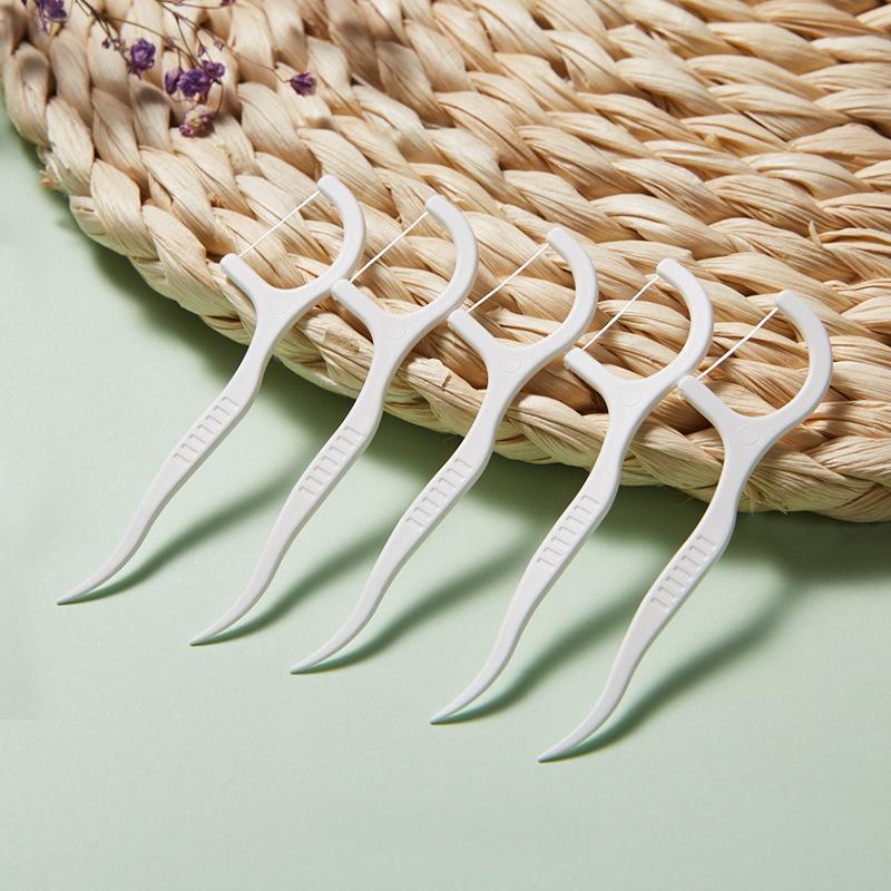 50Pcs/box Portable Disposable Dental Floss Stick Home Office High Elastic Dental Floss Sticks