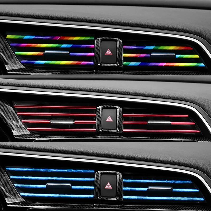 10 Pieces Car-styling Chrome Styling Moulding Car Air Vent Trim Strip Air Conditioner Outlet Grille Decoration U Shape