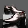 Men High Heels Silver Derby Wedding Dress Dance Business Gold Elevator Shoes Height Increase Tuxedo Prom Blazers Shoes Plus Size