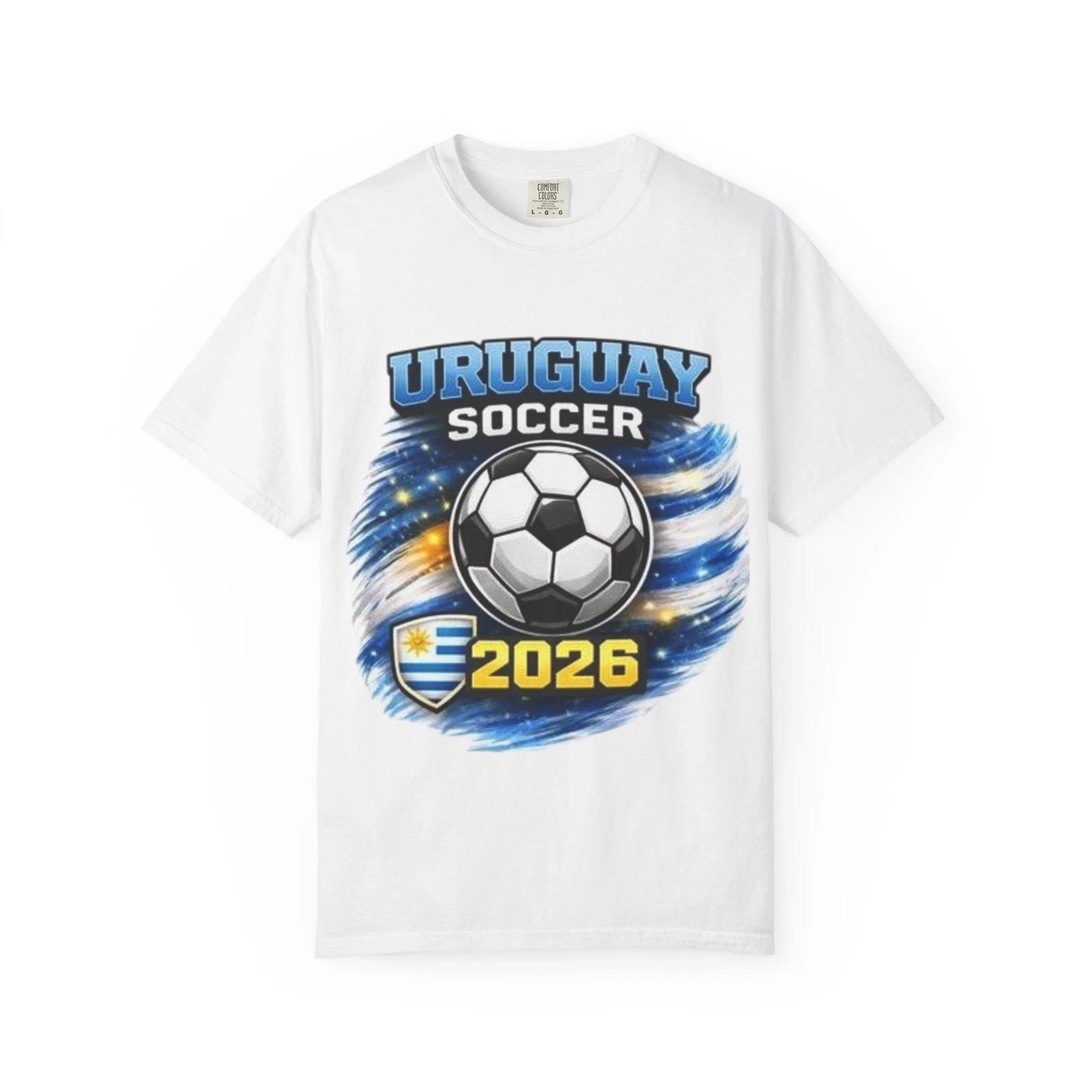 Uruguay Soccer 2026 T-Shirt | Football Crest, Blue Swirl M