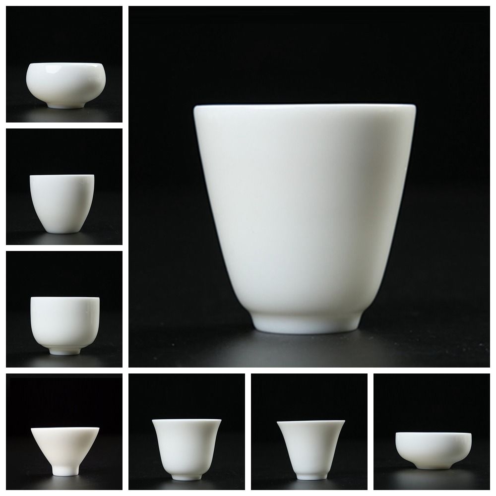 

Mutton Fat Jade Water Bowl Ceramic Master Cup Creative Drinkware 5-80ml