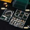 1pc Jewelry drawer storage box, transparent display box, earring, ring, necklace organizing container with compartments