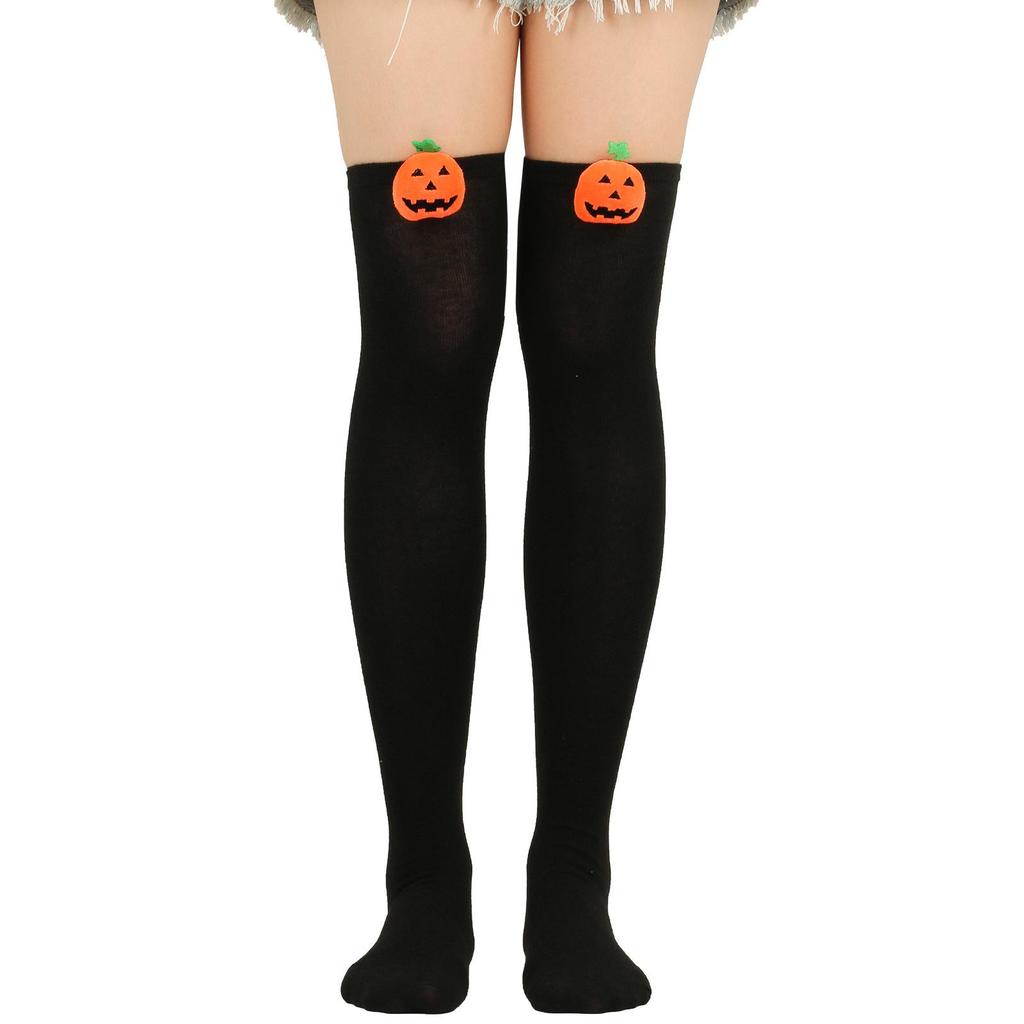Women's Halloween Devil Over-the-Knee Cosplay Socks: European and American Striped Long Socks