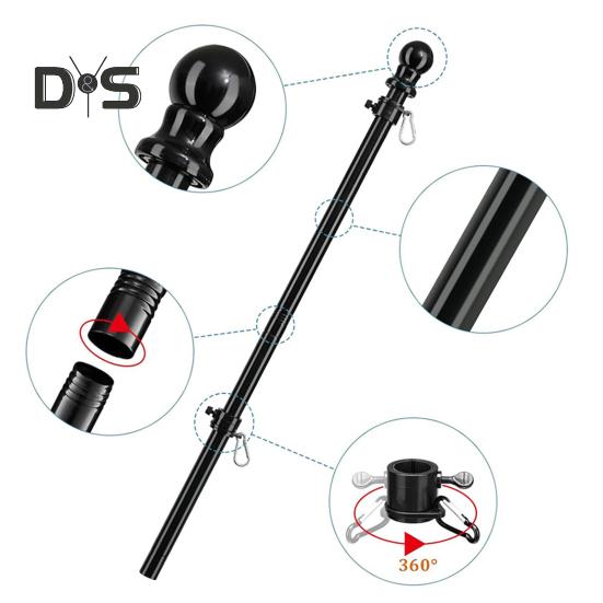 Vlajková tyč Kovová vlajka, která se nezamotá, odolná vůči povětrnostním vlivům Venkovní vlajková tyč Snadná montáž Segmentové vlajkové tyče pro obytné domy s verandou