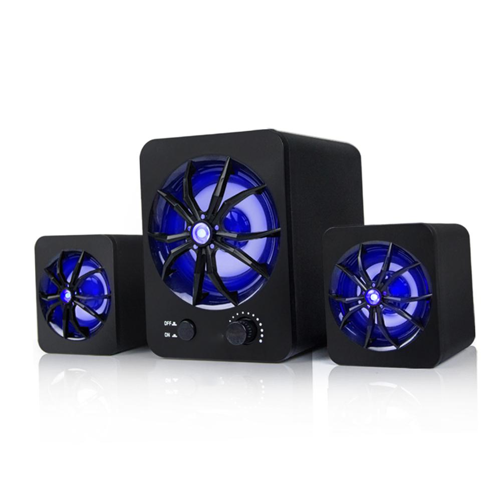 D 207 Computer Speaker USB Wired Combination Speaker Colorful LED Bass Stereo Music Player Subwoofer Speaker for