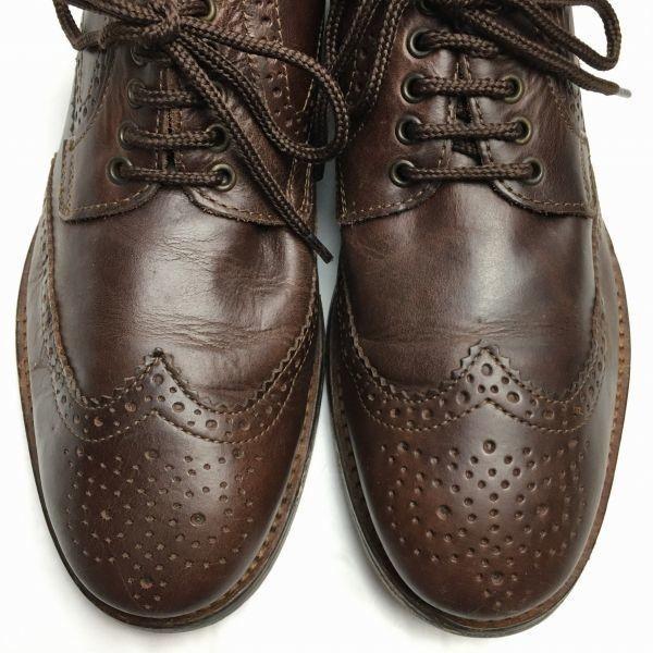 90s Made in Portugal H BY HUDSON Handmade Wingtip Business Shoes Brown Size 41 26.0 Men’s(USED)