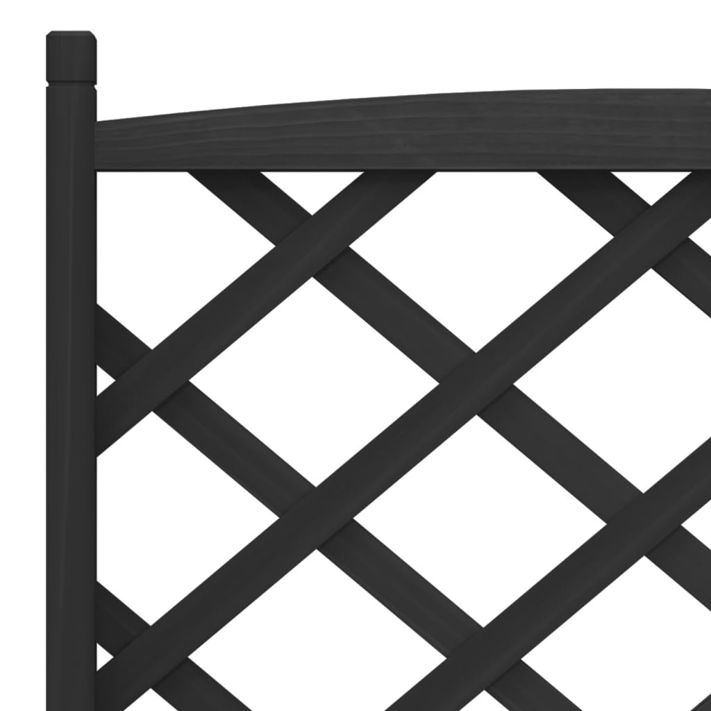 Vidaxl Planter with Trellis, Black, Solid Fir Wood