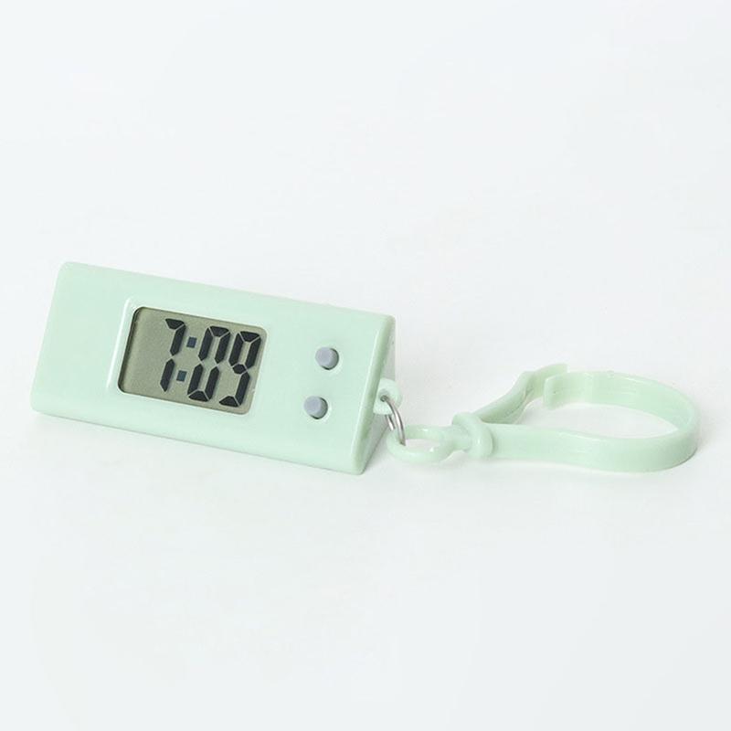 Přenosný elektronický klíčenka hodinky Mini kapesní elektronické oválné závěsné hodinky Digitální stolní čas datum displej hodiny pro studenta