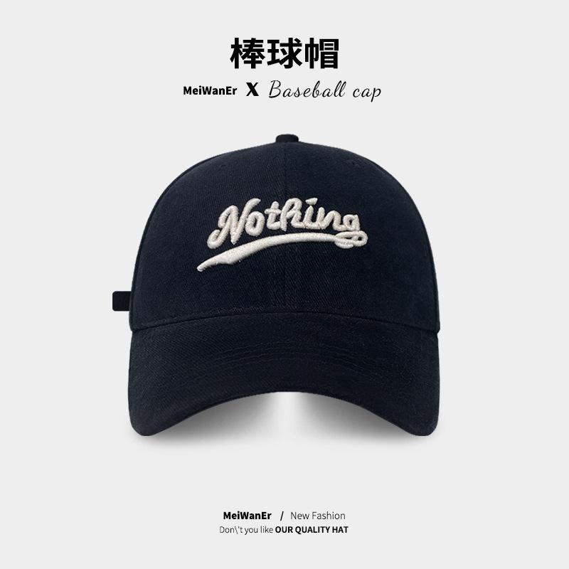 Embroidered Letters Show The Face Small Peaked Cap Children'S Season Sun Protection Warm Versatile Big Head Circumference Baseball Cap