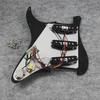 FLEOR Alnico 5 Prewired Strat Pickguard for Electric Guitar with 3 Single-Coil Pickups - Black