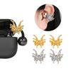 1pair Elegant Butterfly Shape Ear Clip Earphone Charms With Sparkling Zircon Stones For Freeclip1 2 Headphones Charms