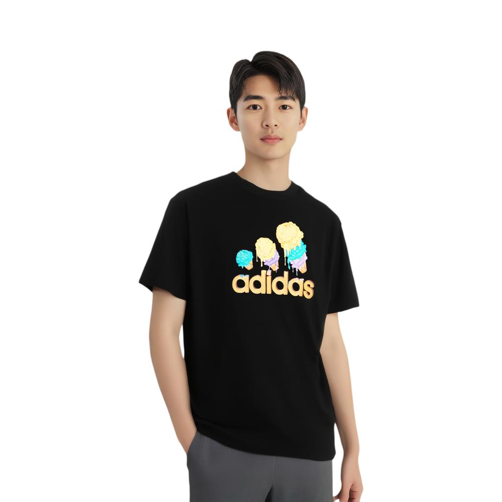 Adidas Comfortable Breathable Round Neck Pullover Short Sleeve T-Shirt Unisex Tops KC4597